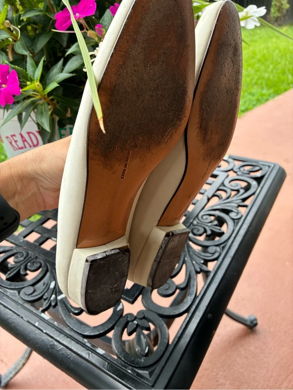 Salvatore Ferragamo Boutique Ivory Leather Tassel Flats Loafers Italy 8